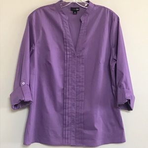 East 5th PURPLE LONG SLEEVE TUNIC W/ PLEATS
